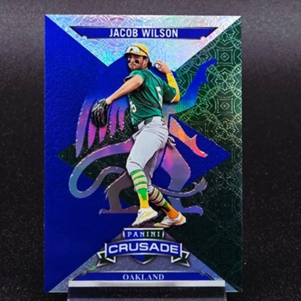 Jacob Wilson Crusade Chromium Optic Black Pandora Prizm RC Athletics Rookie - Picture 2 of 5